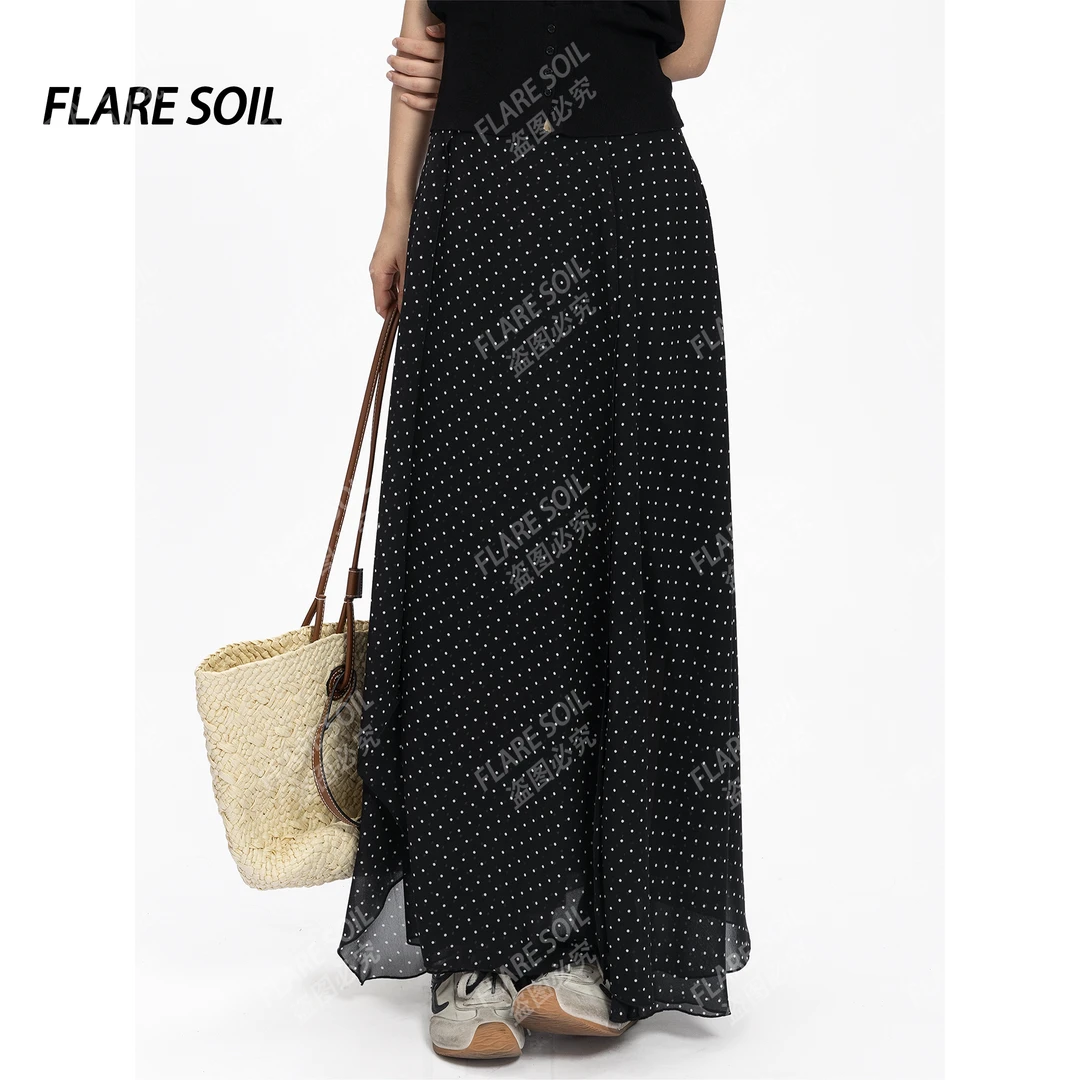 【FLARE SOIL】（现货）不规则波点裙子法式甜酷风暗黑风长裙T427B
