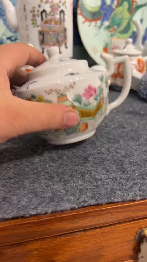 摆件瓷摆件瓷摆件博古手把壶