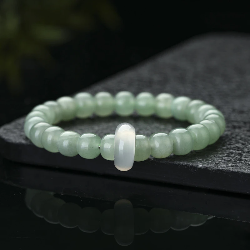 ZYD9372-东陵玉老型珠青白色男女款百搭玉石饰品