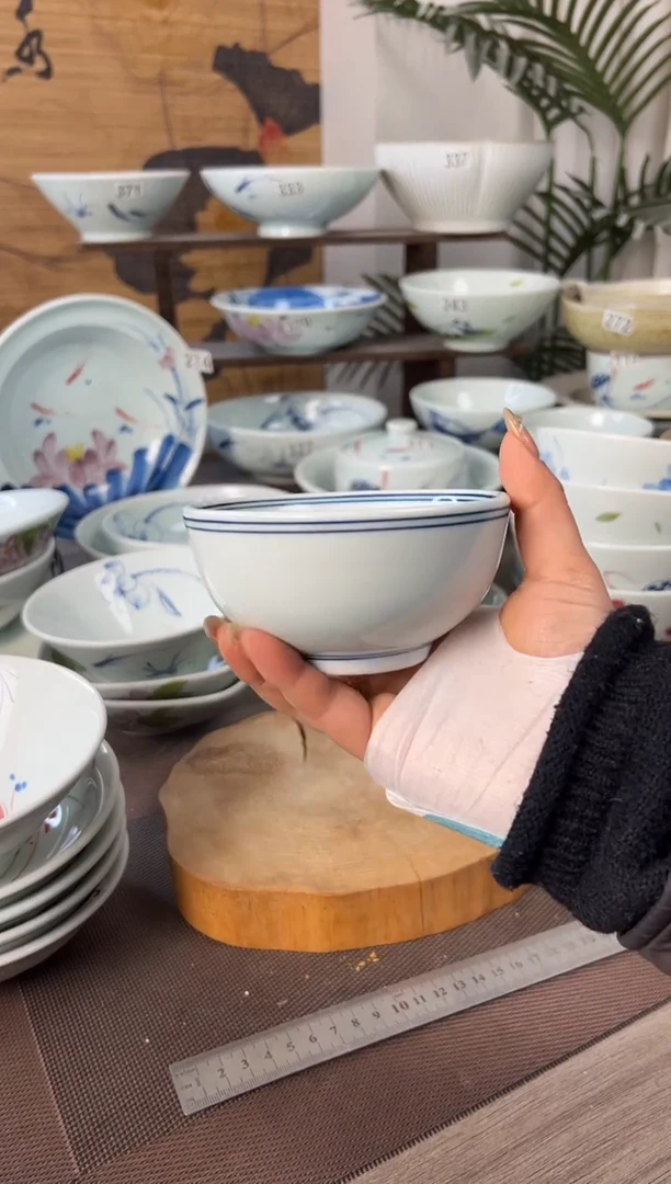 明舟微瑕福利双线4.5寸直口碗（单只装）