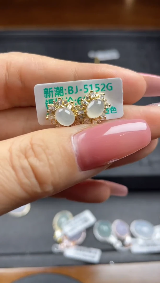 银S925镶嵌戒指翡翠天然翡翠A货