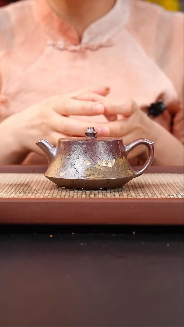 茶壶紫砂红皮龙柴烧柱础210cc