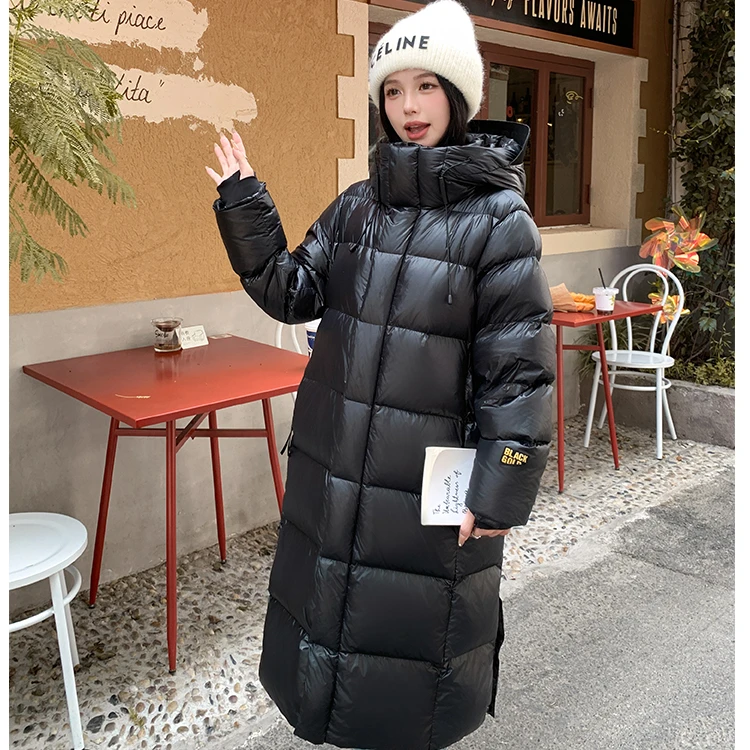 （男女同款）长款羽绒服带帽加厚休闲宽松外套