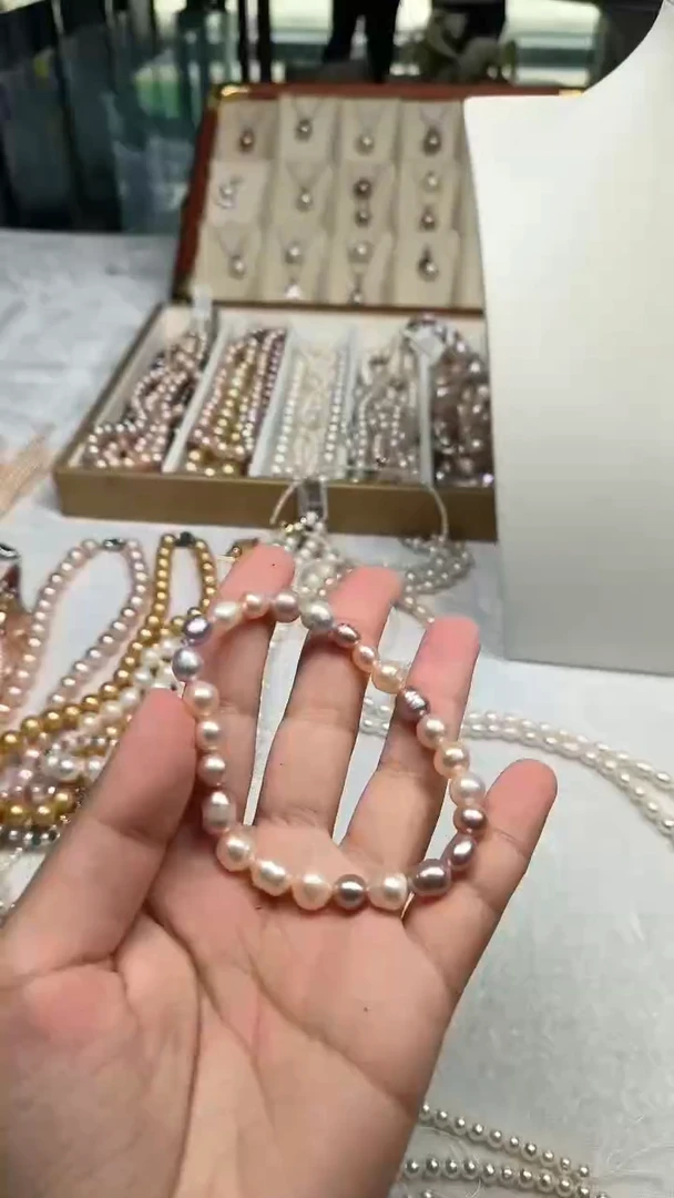 银S925镶嵌手绳淡水珍珠孤品