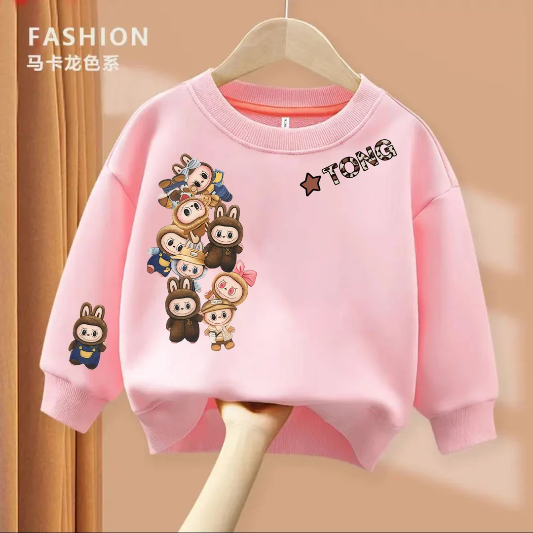 拉布秋季儿童2025趣味亲子男女童圆领宽松休闲卫衣长袖春秋洋气