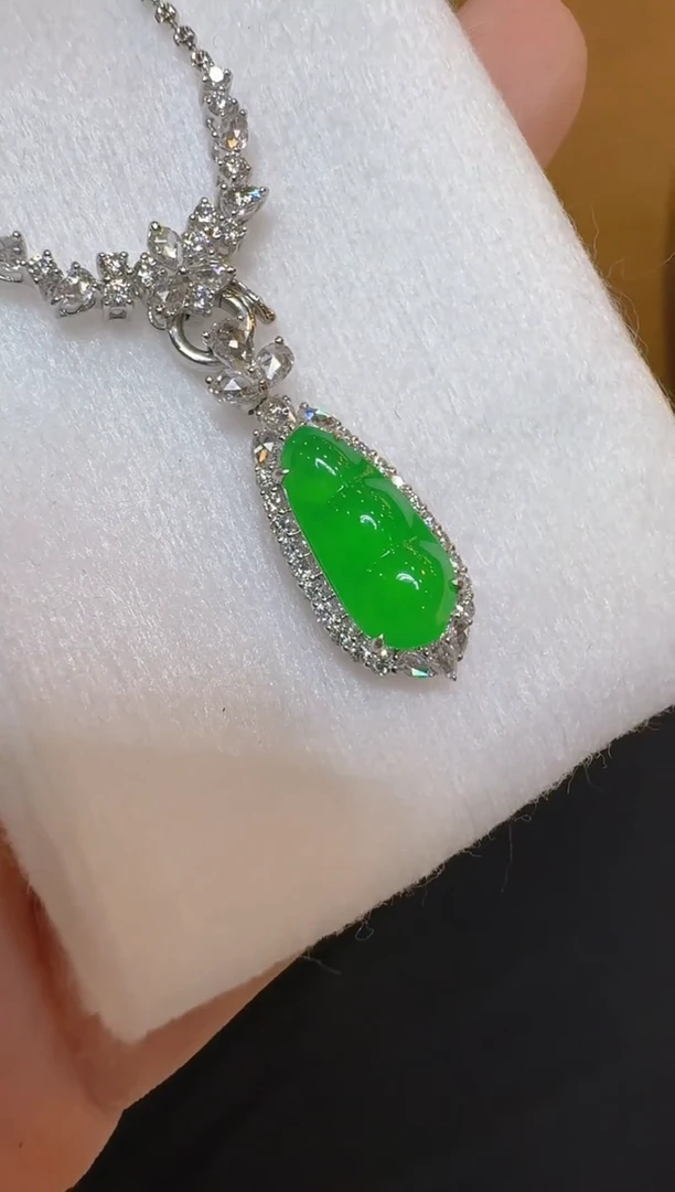 翡翠18K金镶嵌套链多样性团购发一件