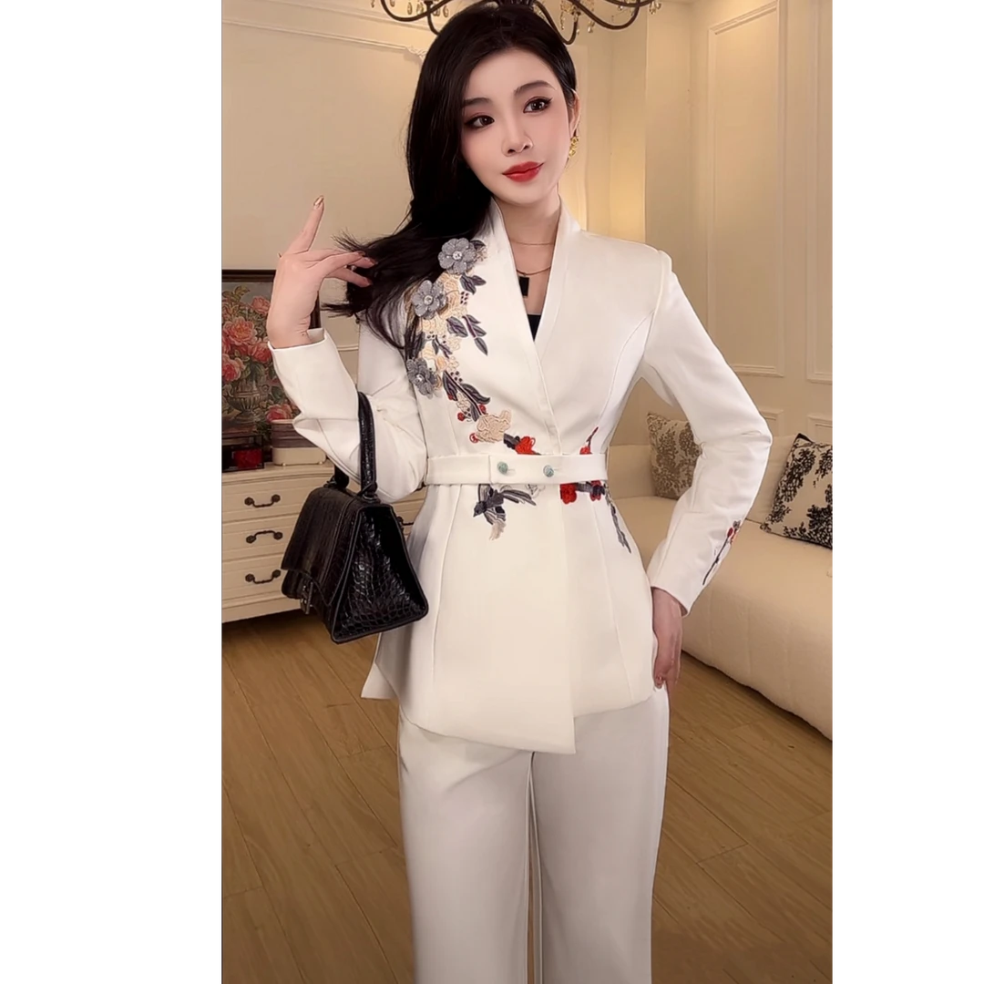 2581新款流苏时尚长袖常规西装秋季轻奢职业法式设计感