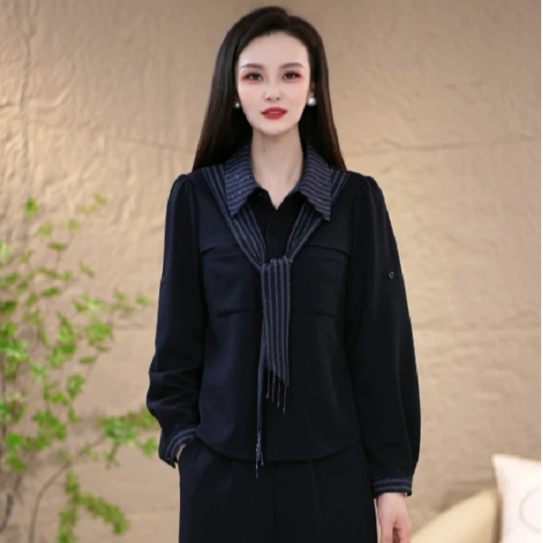 2025高端典雅端庄大气高级感休闲修身显白显瘦两件套套装M-4XL