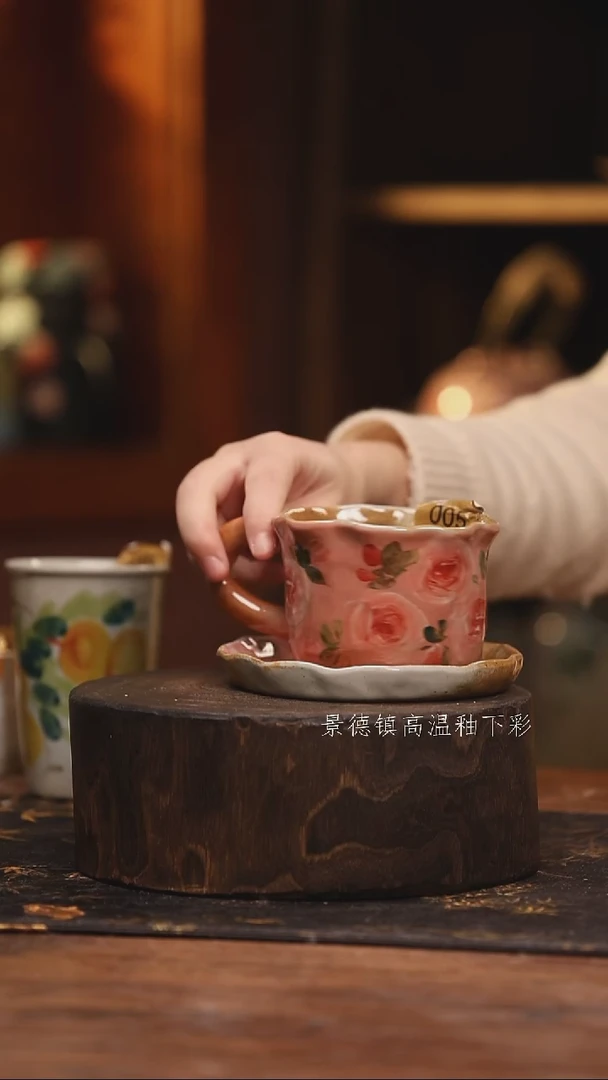 陶瓷 景德镇高温釉下手绘陶瓷@L005@