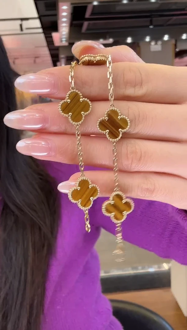 18K金镶嵌手链石英质玉虎眼石手链