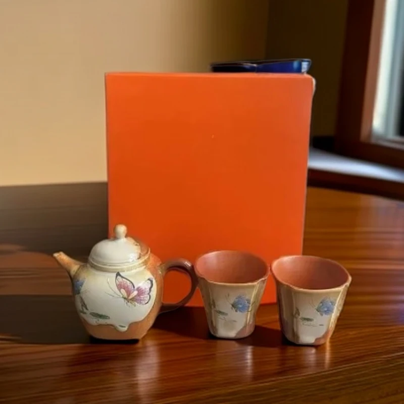 053仿柴烧1壶两杯八方杯+礼盒