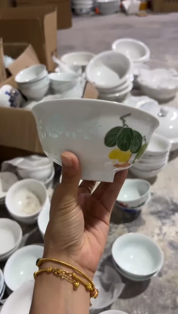 白瓷葫芦米饭碗微瑕2个