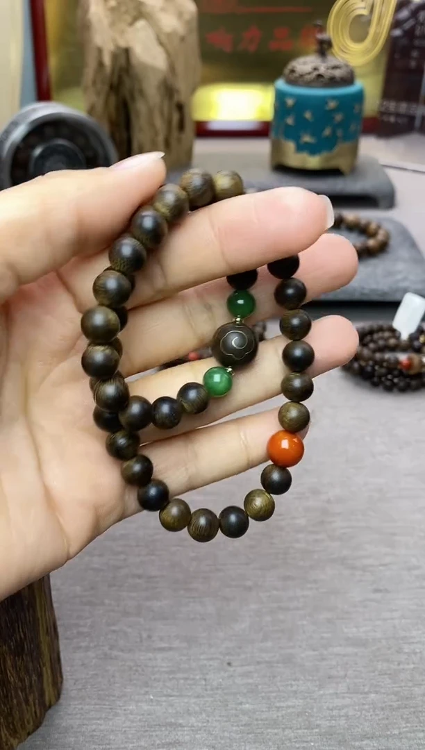 【闪购商品】沉香手串芽庄黄棋楠沉水老料0.8＋祥云1.2设计
