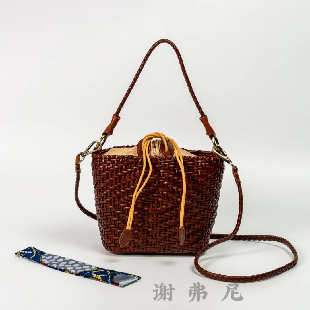 【谢弗尼】手工牛皮编制包100