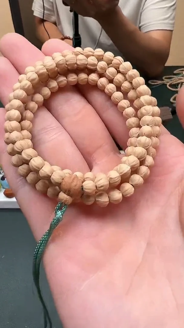 柏香籽/百香籽手串5.5mm+麻皮头尾无修正圆小金豆柏香籽多圈