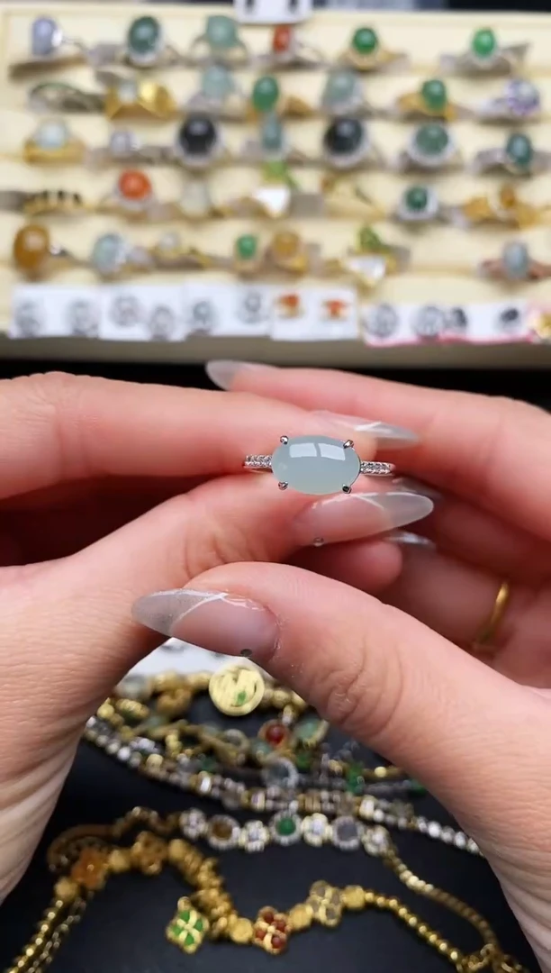 【闪购商品】翡翠戒指银S925镶嵌111111111+3