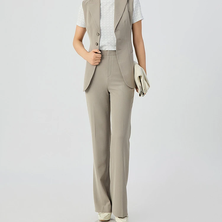 GIRDEAR/哥弟经典气场通勤招牌西装裤中高腰小直筒微喇女110030