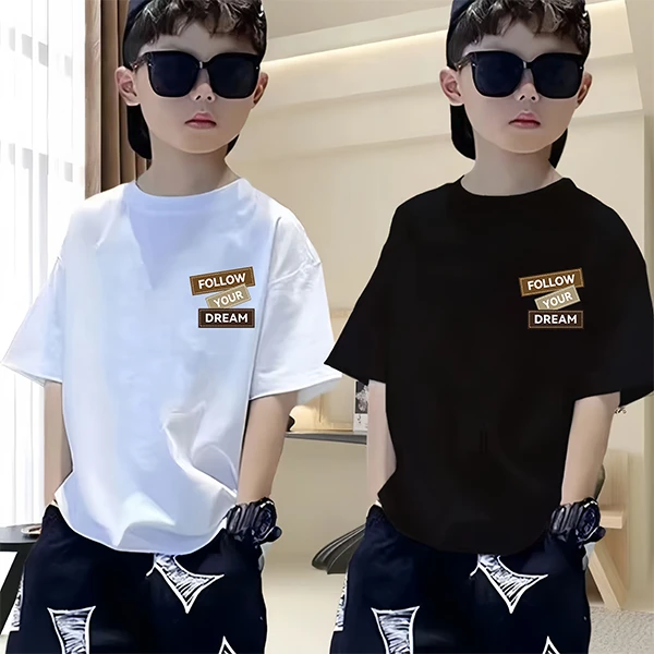 2025新款夏装儿童短袖t恤男童纯棉t恤宽松洋气半袖儿童上衣夏装