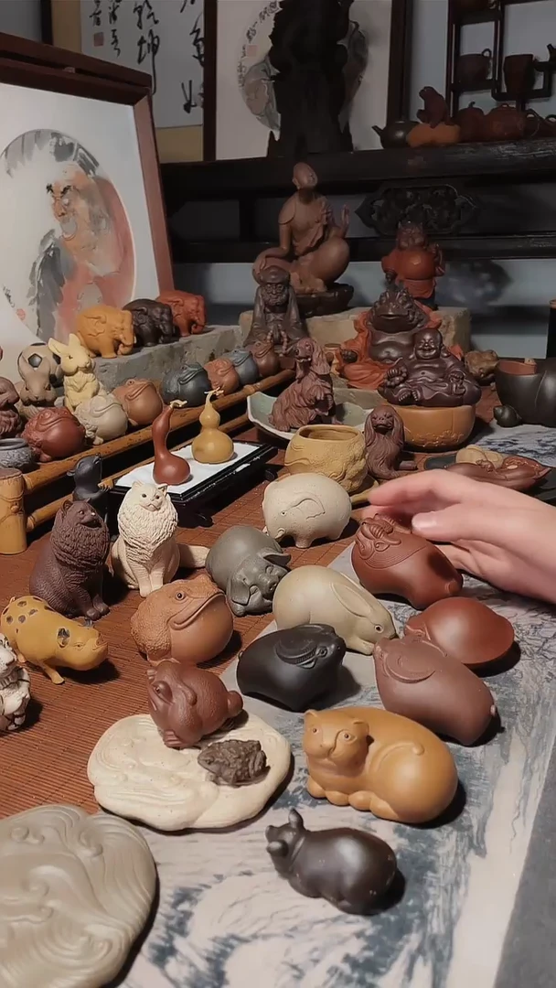 紫砂茶宠人**茶紫砂茶宠把件摆件