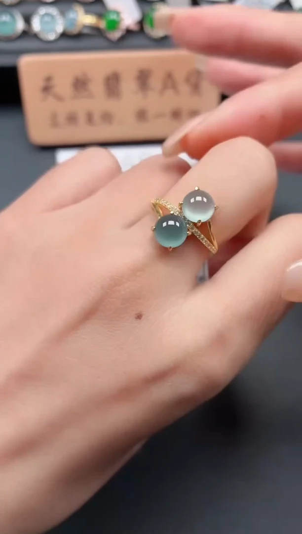 银S925镶嵌戒指翡翠11