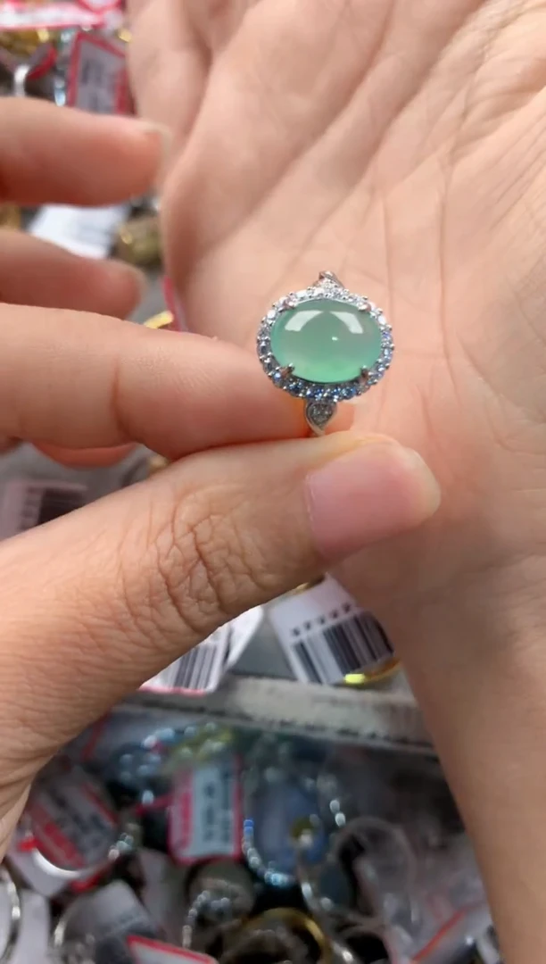 银S925镶嵌戒指翡翠111                 6