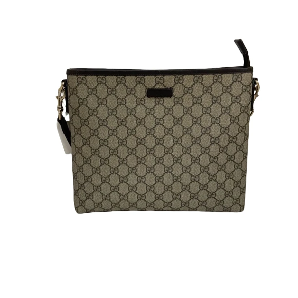 95新 GUCCI/古驰 男士休闲时尚百搭棕老花斜挎包/28