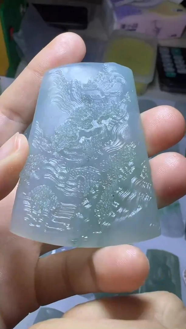 未镶嵌定制翡翠山水