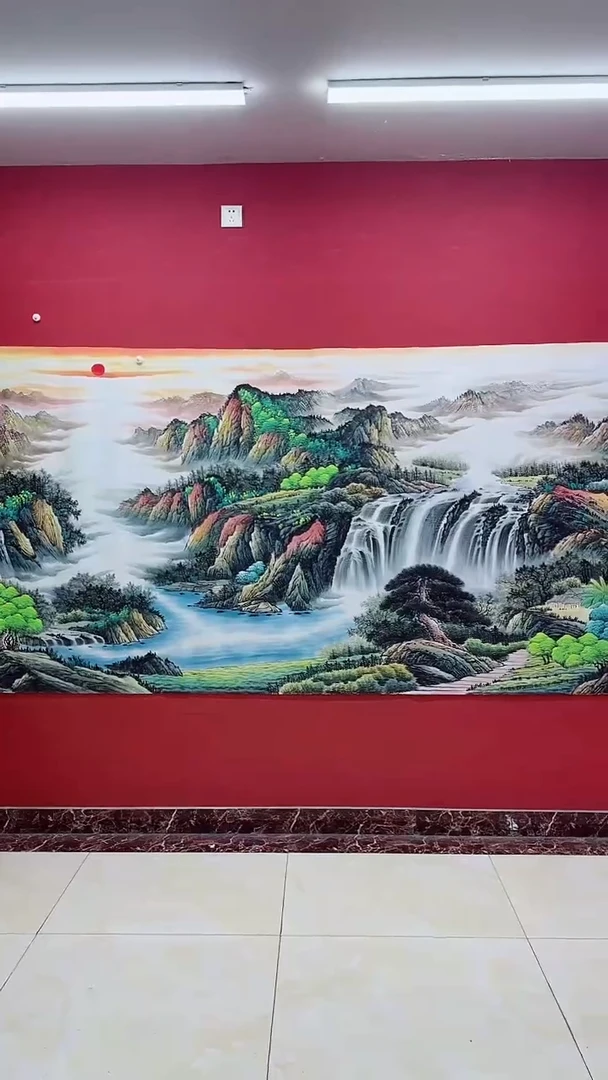 国画陈松芳国画山水青绿丈二