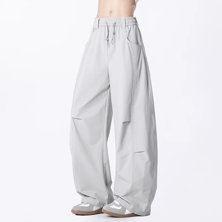 美式弯刀速干伞兵工装裤男女夏季宽松防水凉感阔腿裤直筒休闲长裤