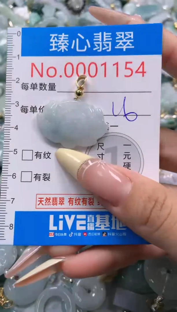 翡翠未镶嵌颈饰含绳0001154