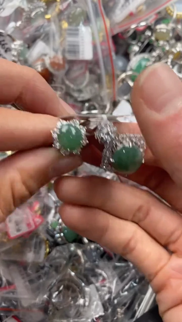 银S925镶嵌戒指翡翠888   7