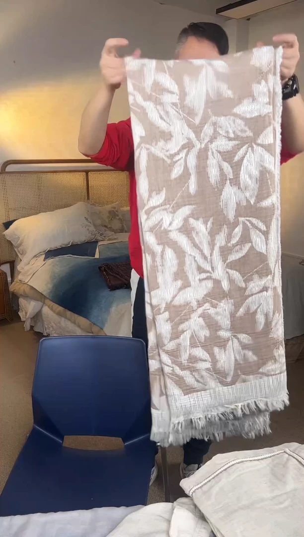 棉麻蜜****桃棉麻盖毯