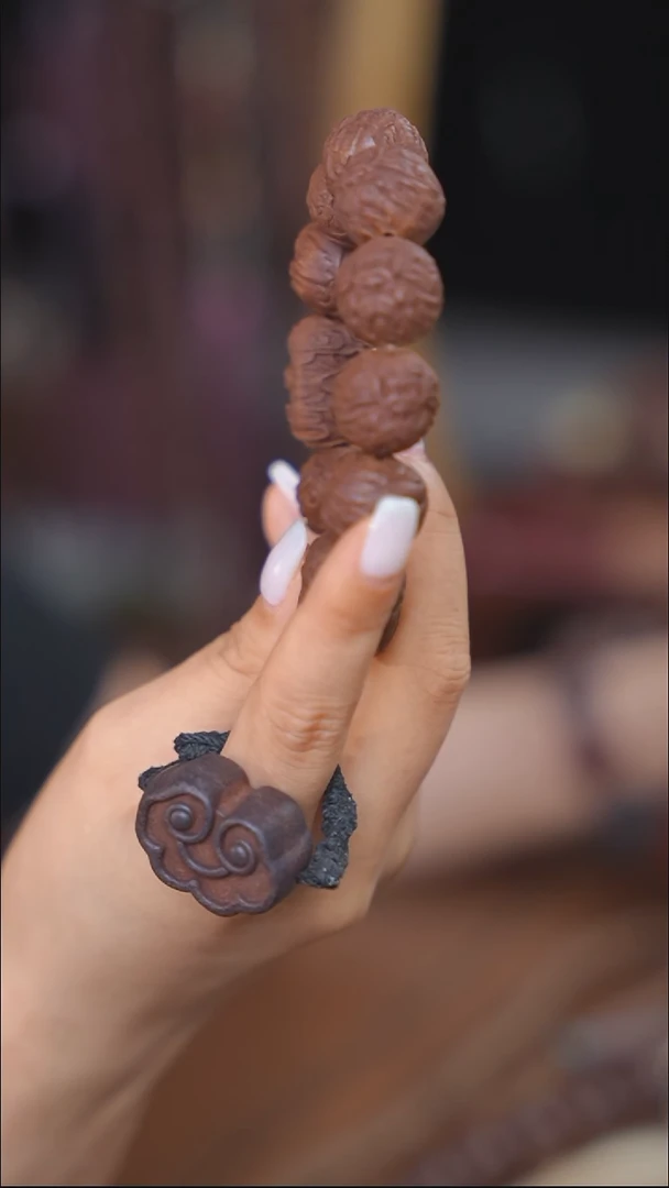 泥塑念慈1.6左右祥云龙珠单圈手串