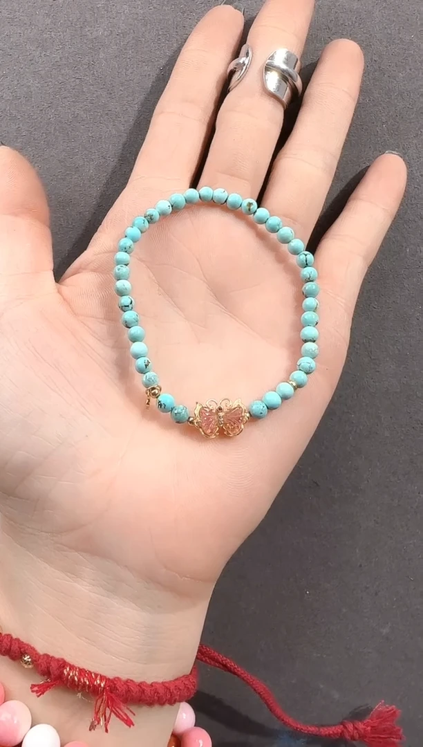 银S925镶嵌绿松石手链5+645646546