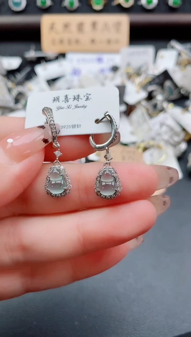 银S925镶嵌戒指翡翠1