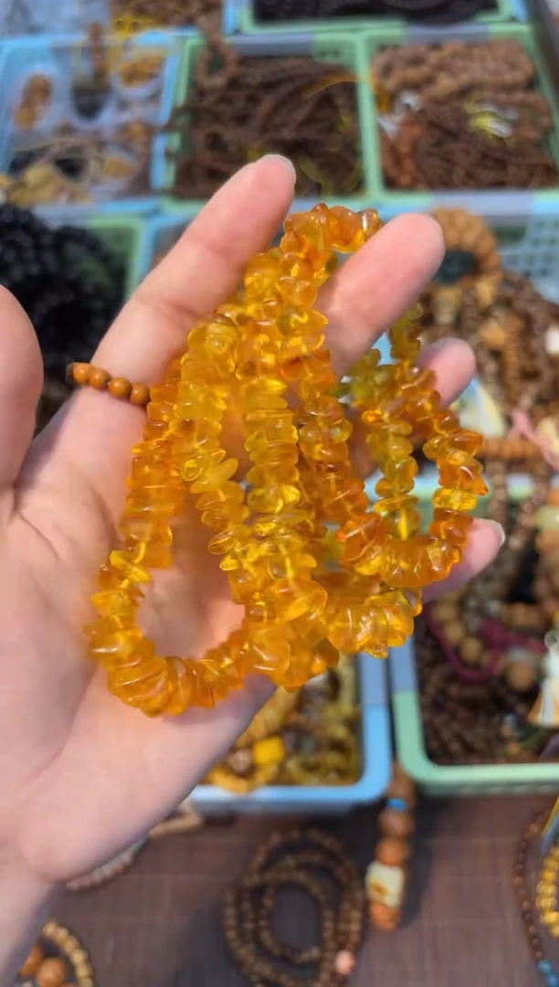 手串琥珀未镶嵌金珀随行单圈