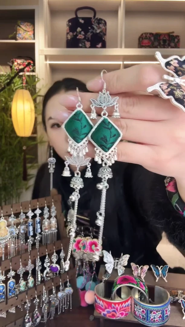 刺绣纯手工民族风耳环