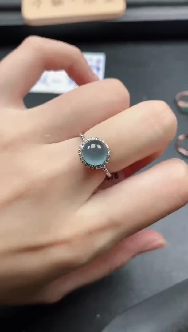 翡翠戒指银S925镶嵌51151