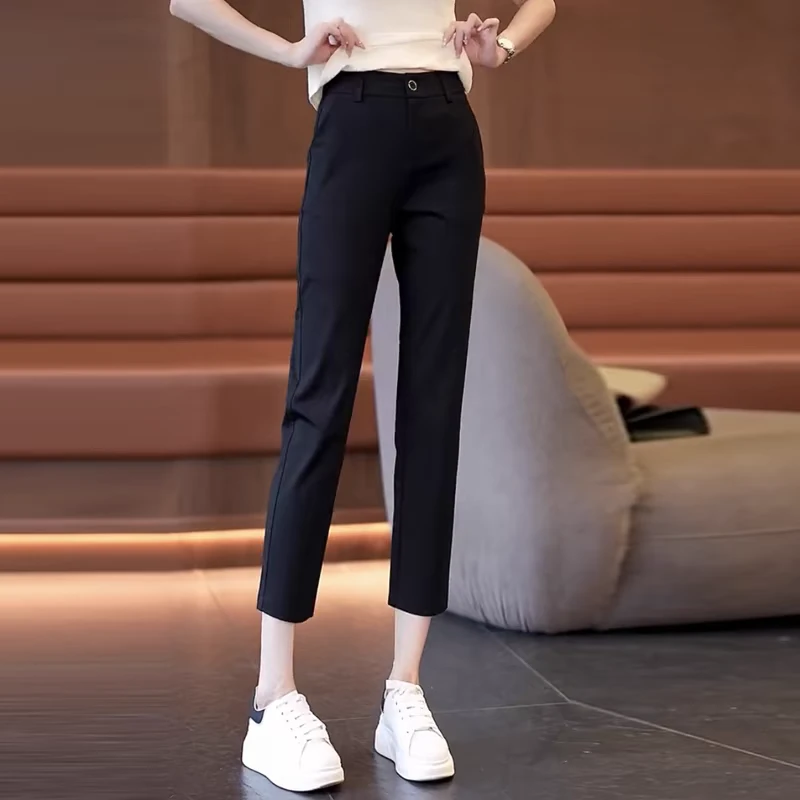 【清仓专享】夏季薄款哈伦裤高腰显瘦休闲烟管九分裤直筒版