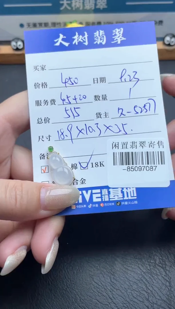 颈饰18K金镶嵌翡翠多人-85097087