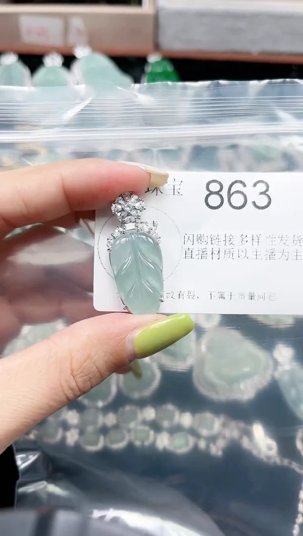 【闪购商品】翡翠颈饰未镶嵌赠皮绳863