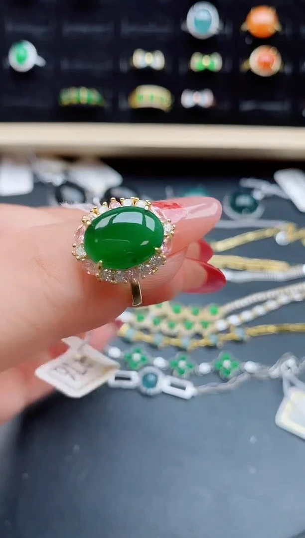 【闪购商品】翡翠戒指银S925镶嵌1211