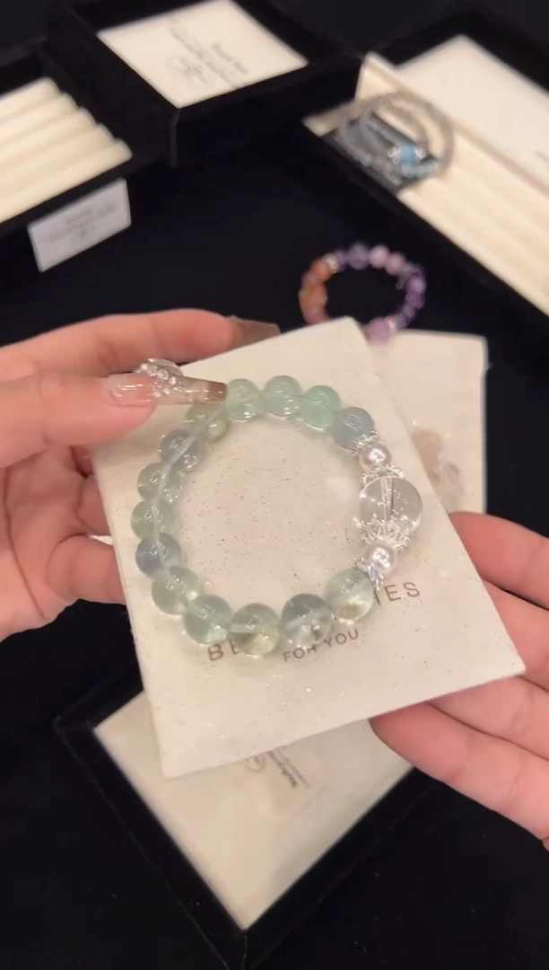 【闪购商品】水晶手链合金绿萤石手链x1413