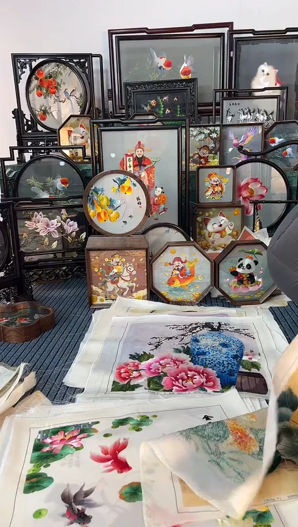 织绣纯手工刺绣摆件