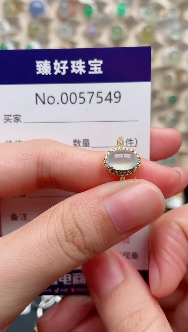 翡翠戒指银S925镶嵌.
