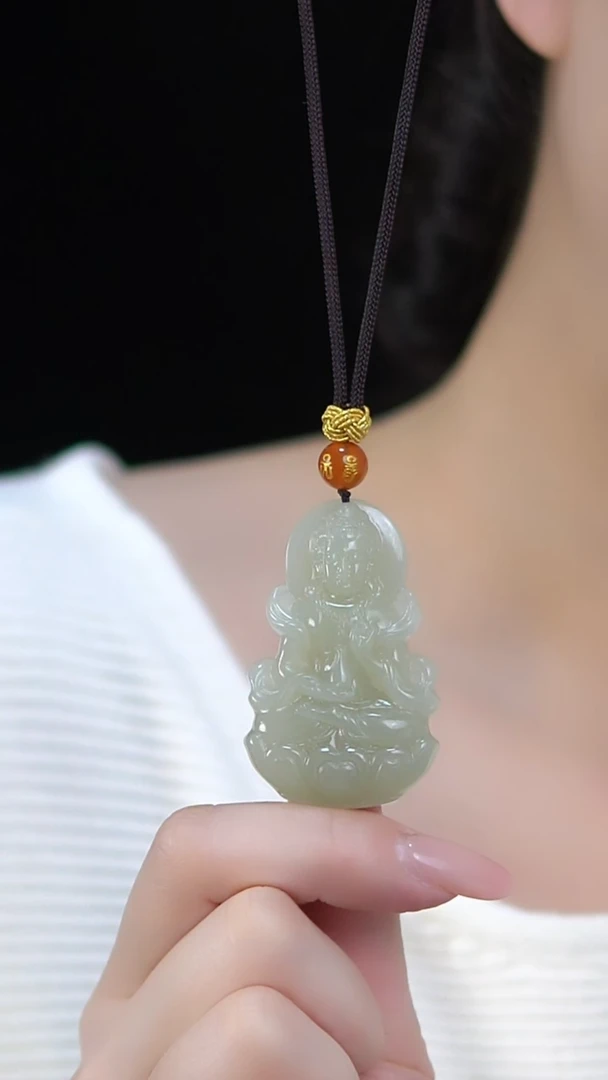 【闪购商品】和田玉颈饰未镶嵌观音高货浅色