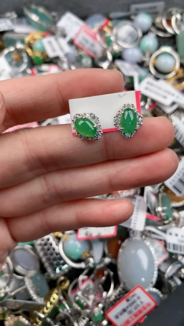 银S925镶嵌戒指翡翠1010----9