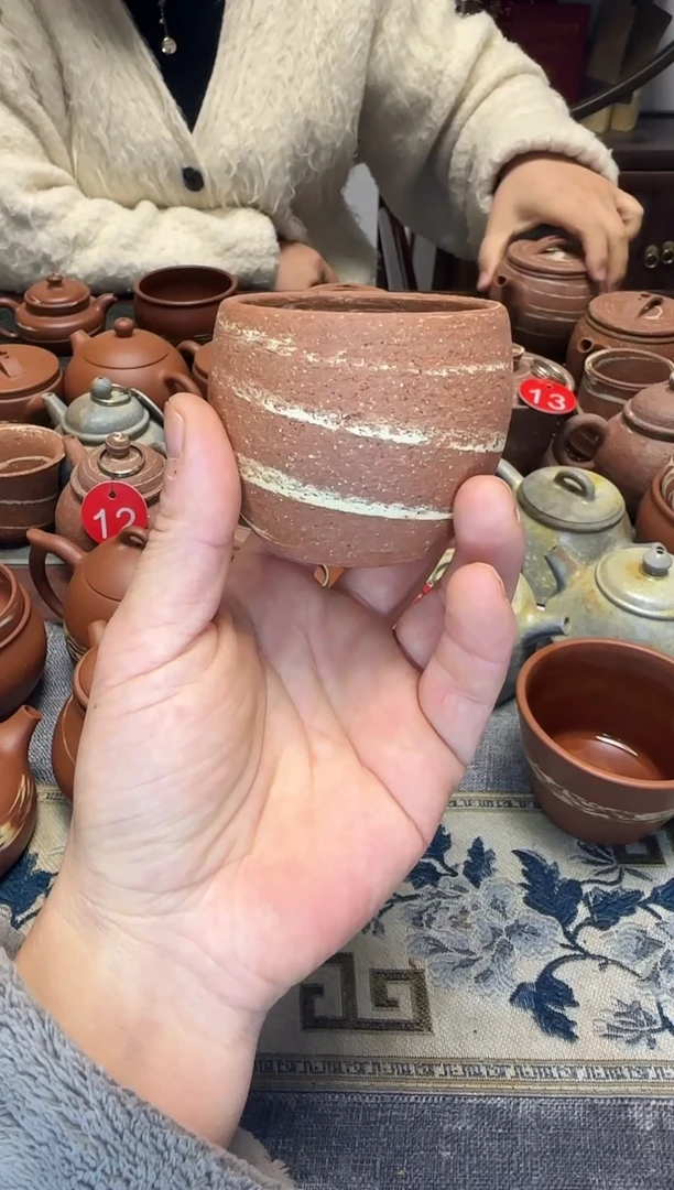 泥塑谍*谍粗陶主人杯，原矿全手工，，，，