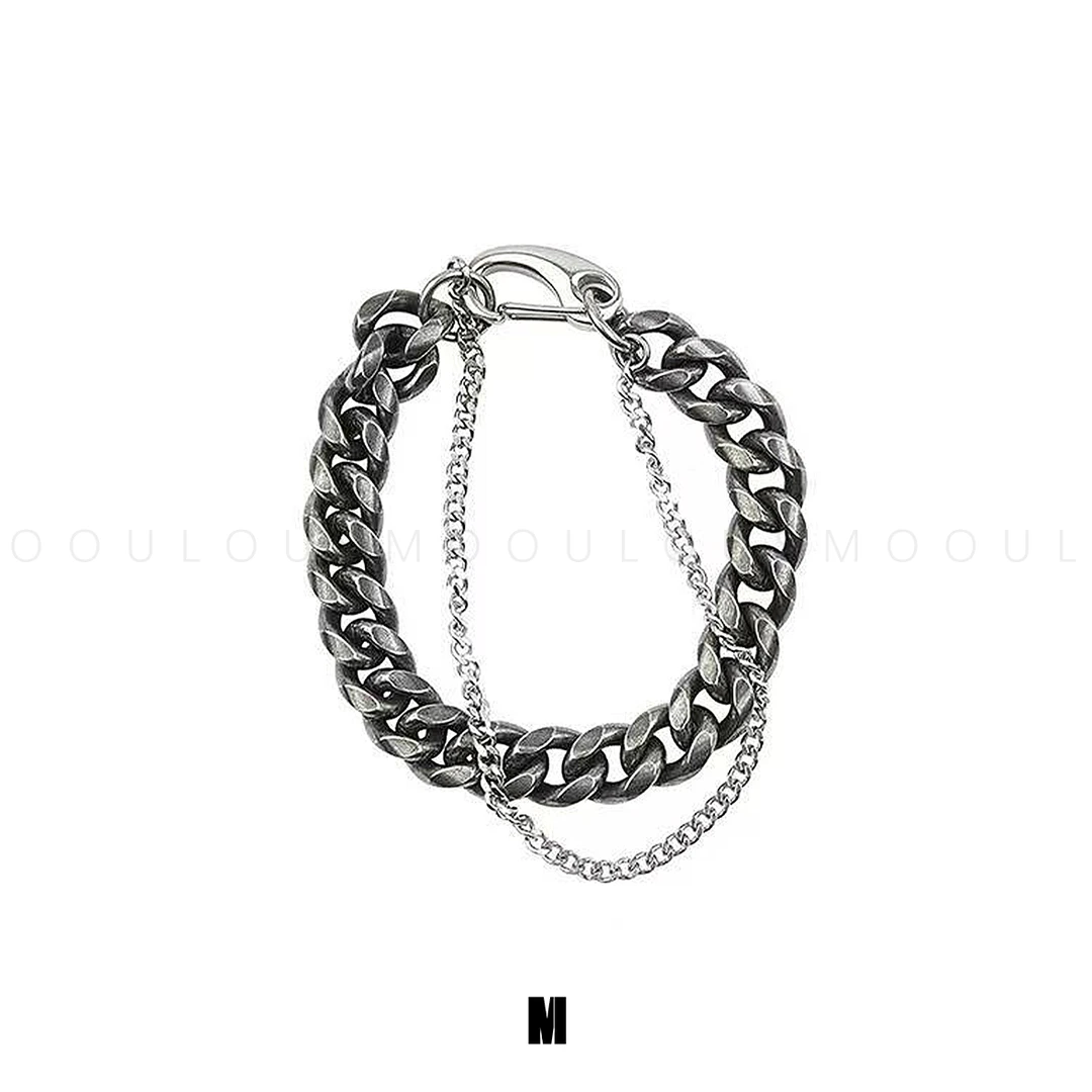 钛钢手链 复古时尚叠戴百搭手链个性简约冷淡风古巴手链送男朋友