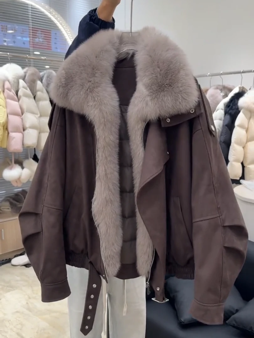 韩版复古高级感大毛领派克服女春季新款时尚宽松百搭工装棉服外套